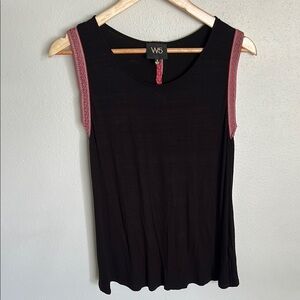 W5 Black and Pink Sleeveless Tank Top